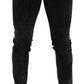 Dolce & Gabbana Sleek Slim-Fit Designer Jeans in Black Gray