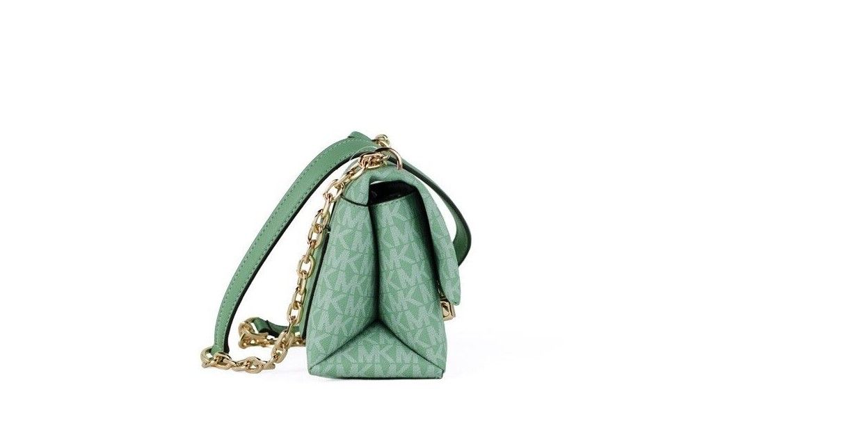 Cece Small Sea Green Signature PVC Convertible Flap Crossbody Bag - SEHABRANDS