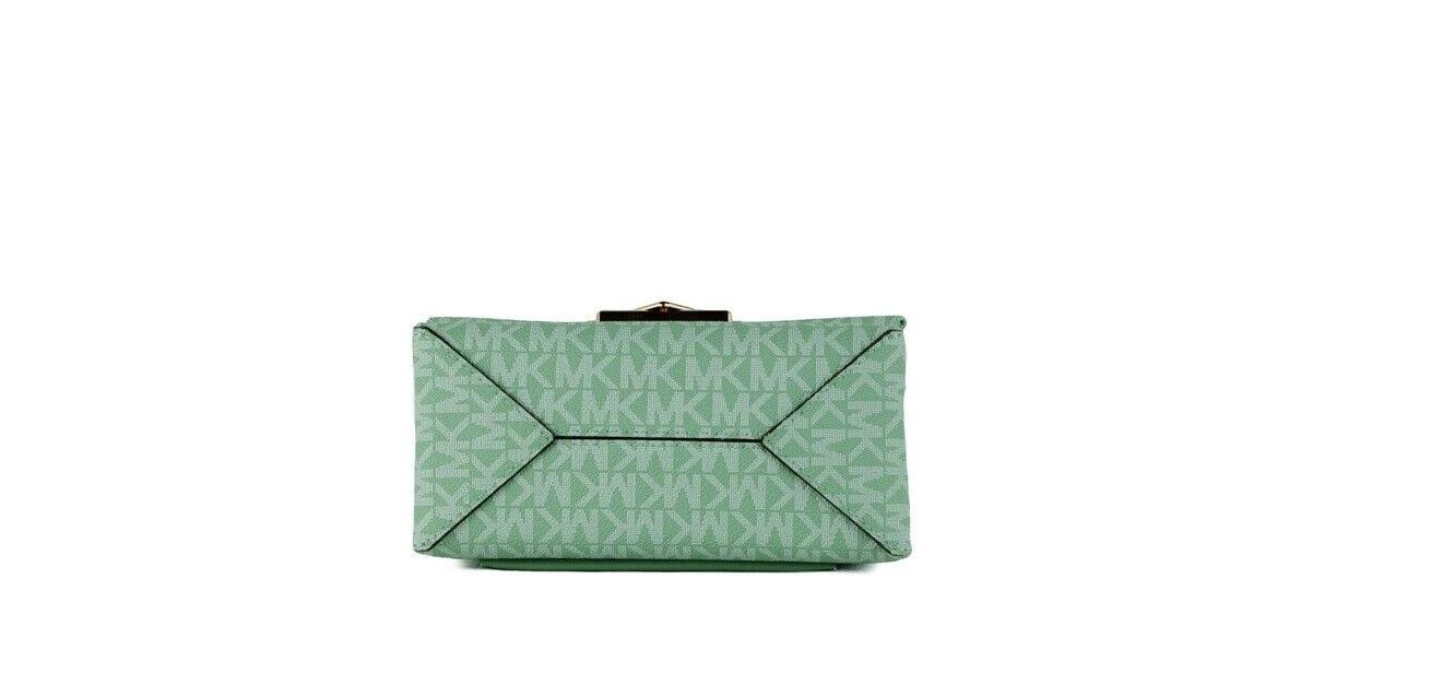 Cece Small Sea Green Signature PVC Convertible Flap Crossbody Bag - SEHABRANDS