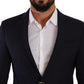 Elegant Slim Fit Dark Blue Blazer - SEHABRANDS