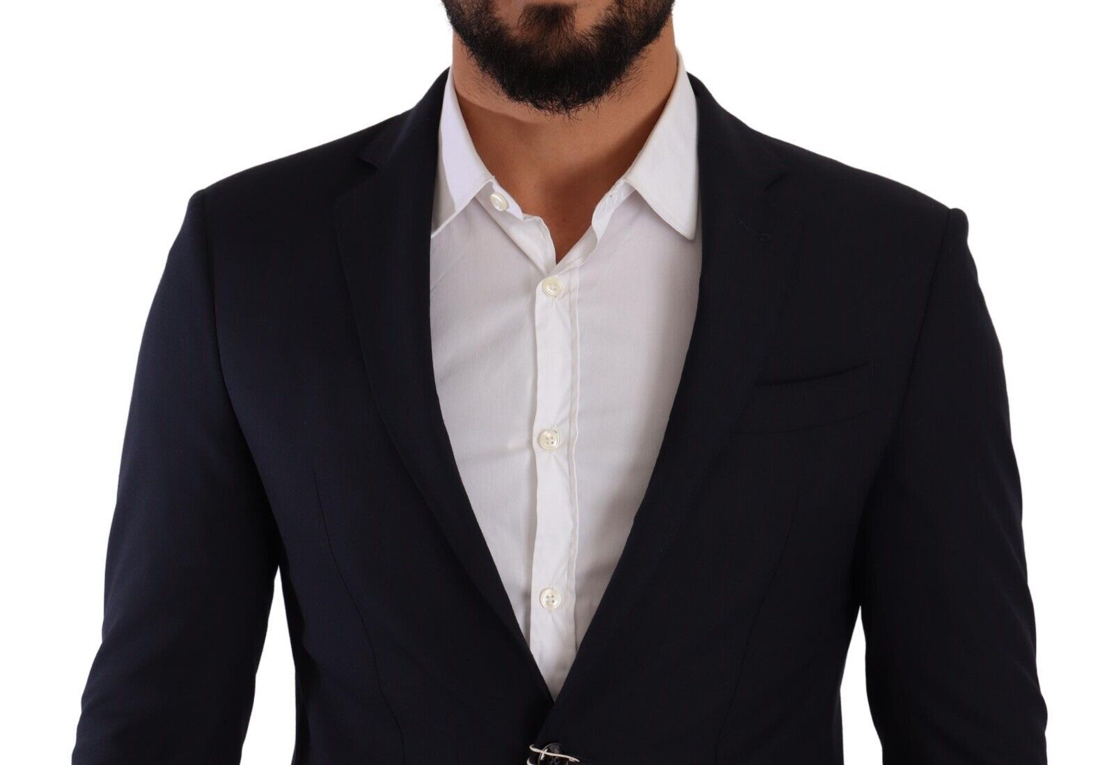 Elegant Slim Fit Dark Blue Blazer - SEHABRANDS