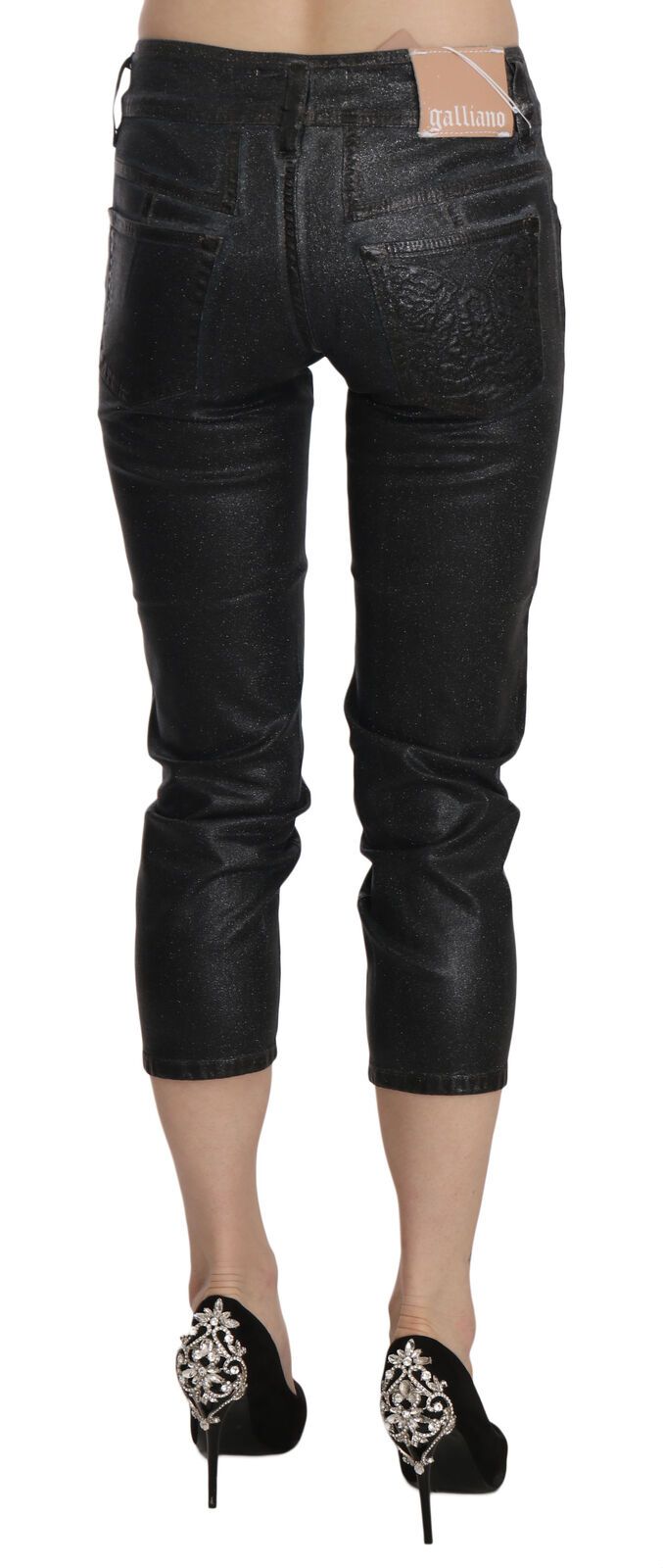 Chic Black Mid Waist Cropped Jeans - SEHABRANDS