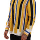 Dolce & Gabbana Elegant Yellow Striped Henley Shirt