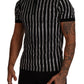 Dolce & Gabbana Elegant Striped Polo T-Shirt in Black