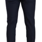 Dolce & Gabbana Elegant Dark Blue Slim-Fit Dress Pants