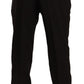 Dolce & Gabbana Elegant Brown Striped Wool Dress Pants