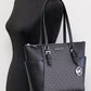 Charlotte Black PVC Leather Large Top Zip Tote Handbag Bag Purse - SEHABRANDS