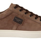 Dolce & Gabbana Elegant Brown Leather Sneakers for Men