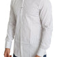 Dolce & Gabbana Elegant White Striped Cotton Dress Shirt