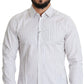 Dolce & Gabbana Elegant White Striped Cotton Dress Shirt