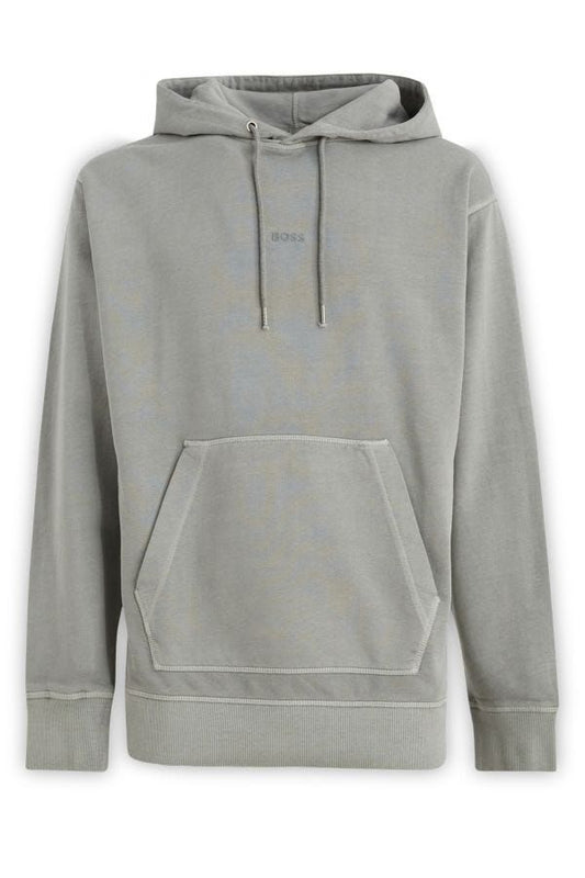 Elegant Grey Cotton Hooded Sweatshirt - SEHABRANDS