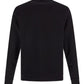 Elegant Black Cotton Round Neck Sweatshirt - SEHABRANDS