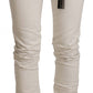 Chic White Mid-Waist Slim Fit Jeans - SEHABRANDS