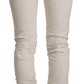 Chic White Mid-Waist Slim Fit Jeans - SEHABRANDS