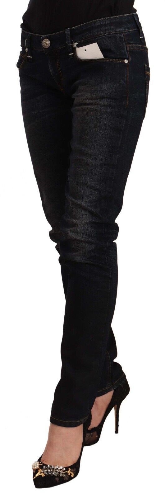 Chic Black Washed Skinny Jeans for Her - SEHABRANDS