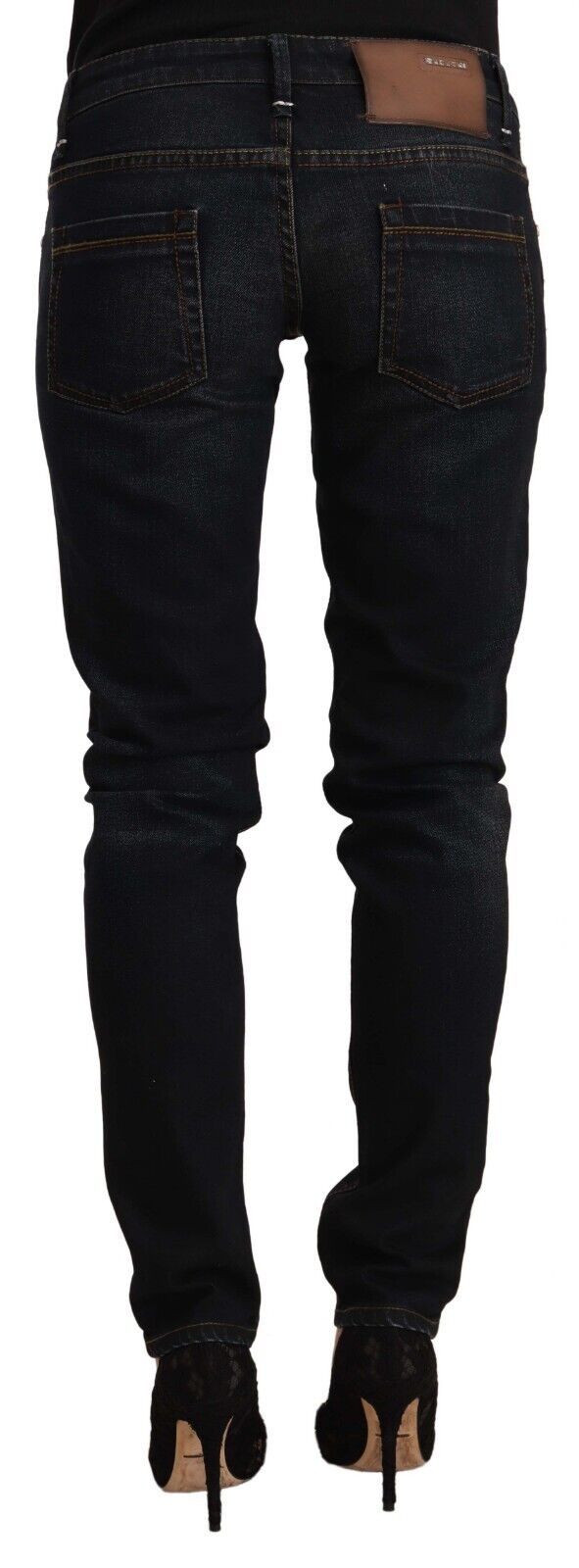 Chic Black Washed Skinny Jeans for Her - SEHABRANDS