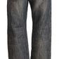 Chic Gray Straight Cut Ramie-Cotton Jeans - SEHABRANDS