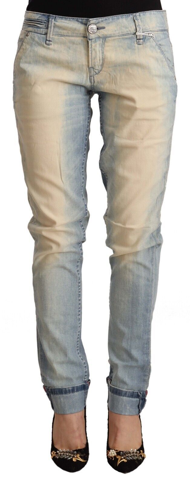 Chic Light Blue Skinny Cotton Jeans - SEHABRANDS