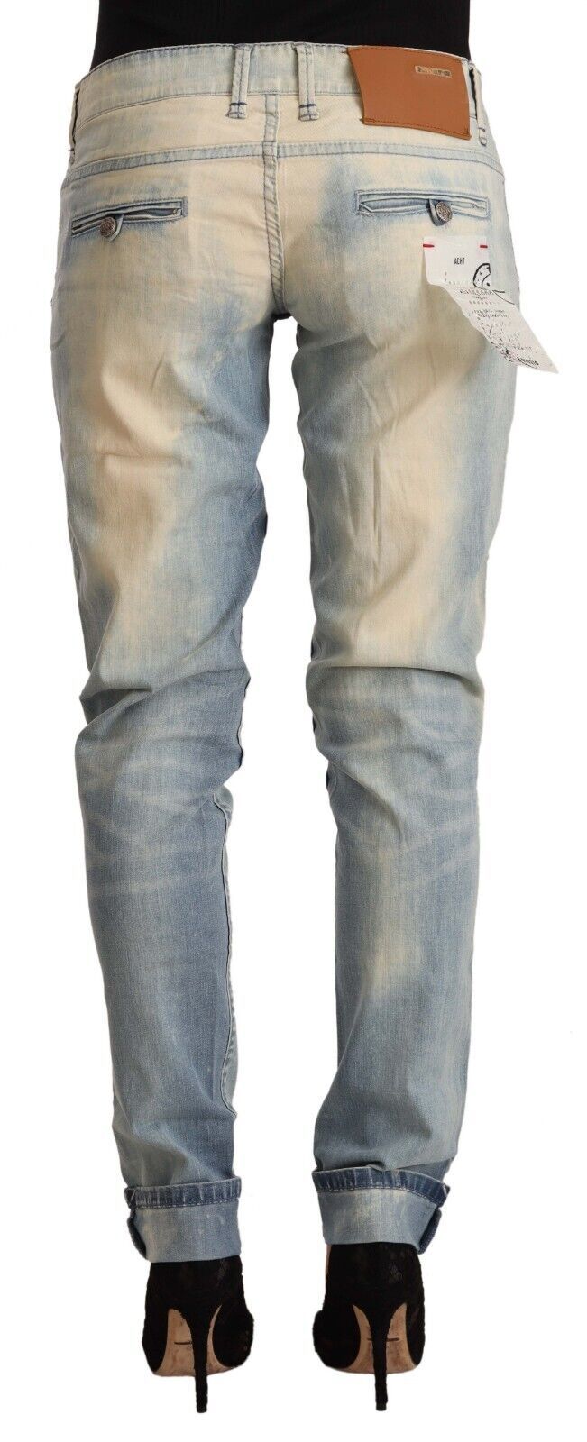 Chic Light Blue Skinny Cotton Jeans - SEHABRANDS