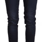 Chic Low Waist Skinny Denim in Blue - SEHABRANDS