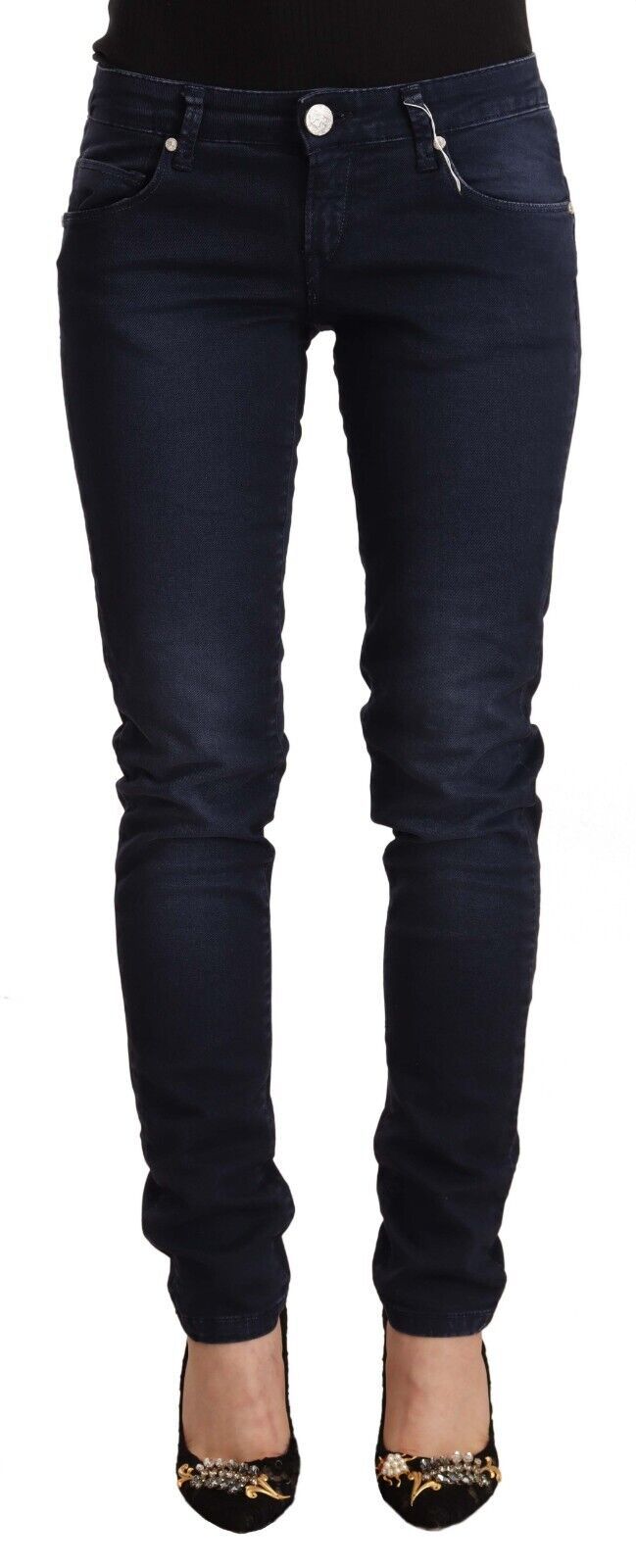 Chic Low Waist Skinny Denim in Blue - SEHABRANDS