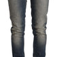 Blue Washed Skinny Cotton Blend Jeans - SEHABRANDS