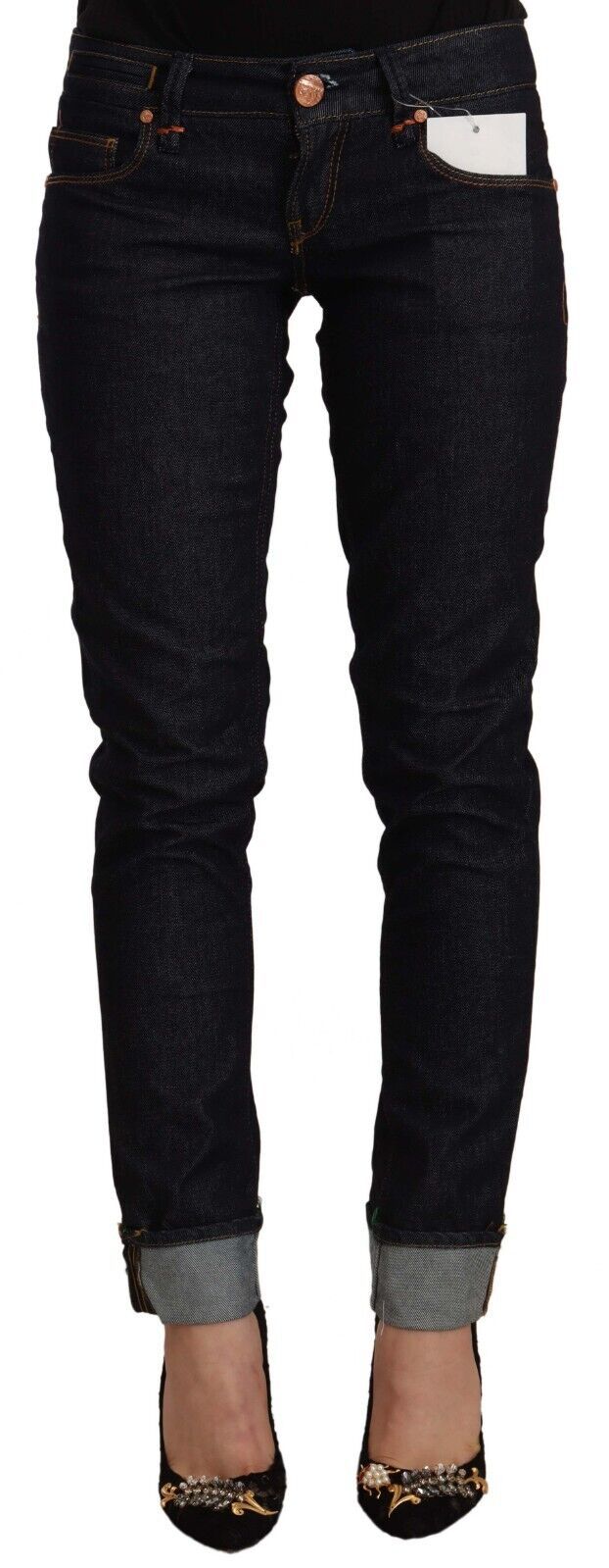 Chic Low Waist Skinny Black Jeans - SEHABRANDS