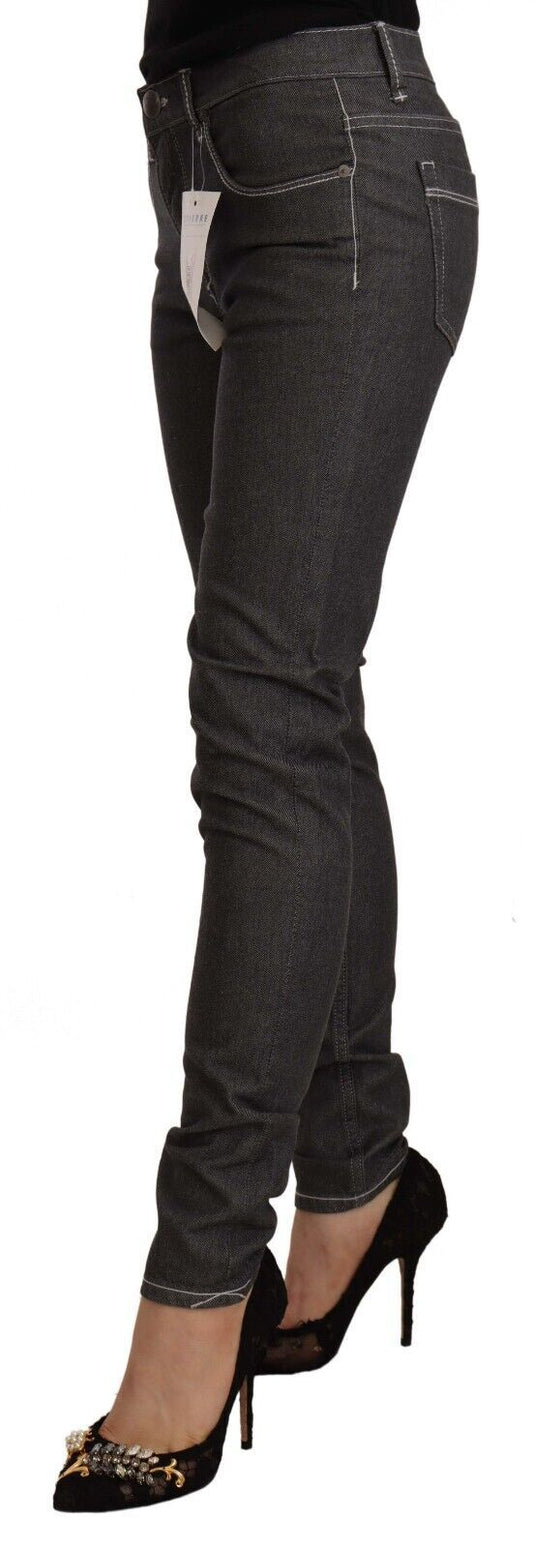 Chic Mid Waist Skinny Black Jeans - SEHABRANDS