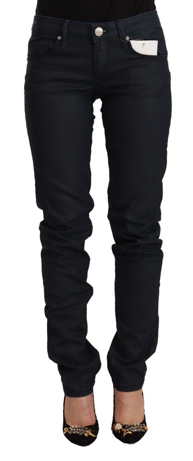 Chic Low Waist Skinny Black Denim - SEHABRANDS