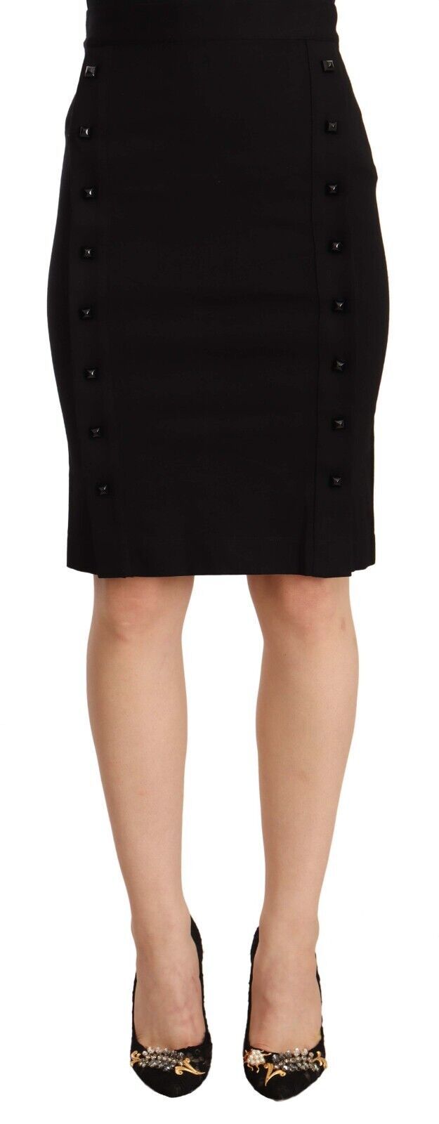 Chic High-Waisted Pencil Skirt in Black - SEHABRANDS