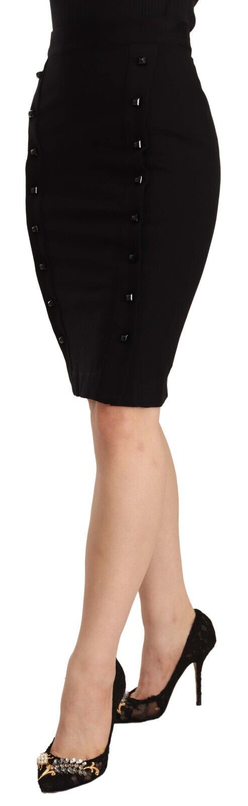 Chic High-Waisted Pencil Skirt in Black - SEHABRANDS