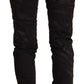 Elegant Black Slim Fit Embellished Jeans - SEHABRANDS