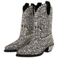 Dolce & Gabbana Crystal-Embellished Black Suede Boots