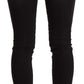 Chic Black Washed Slim Fit Mid Waist Jeans - SEHABRANDS