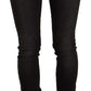 Chic Slim-Fit Black Washed Jeans - SEHABRANDS