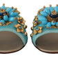 Dolce & Gabbana Exquisite Crystal-Embellished Exotic Leather Sandals