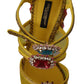 Dolce & Gabbana Stunning Crystal-Embellished Yellow Leather Sandals