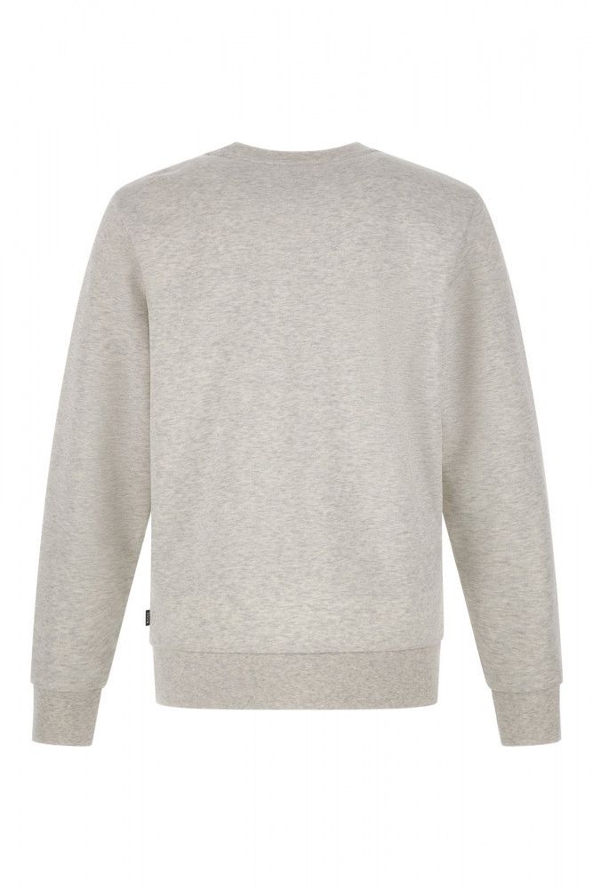 Elegant Grey Round Neck Cotton Sweatshirt - SEHABRANDS