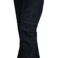 Chic Dark Blue Mid Waist Jeans - SEHABRANDS