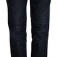 Chic Dark Blue Mid Waist Jeans - SEHABRANDS