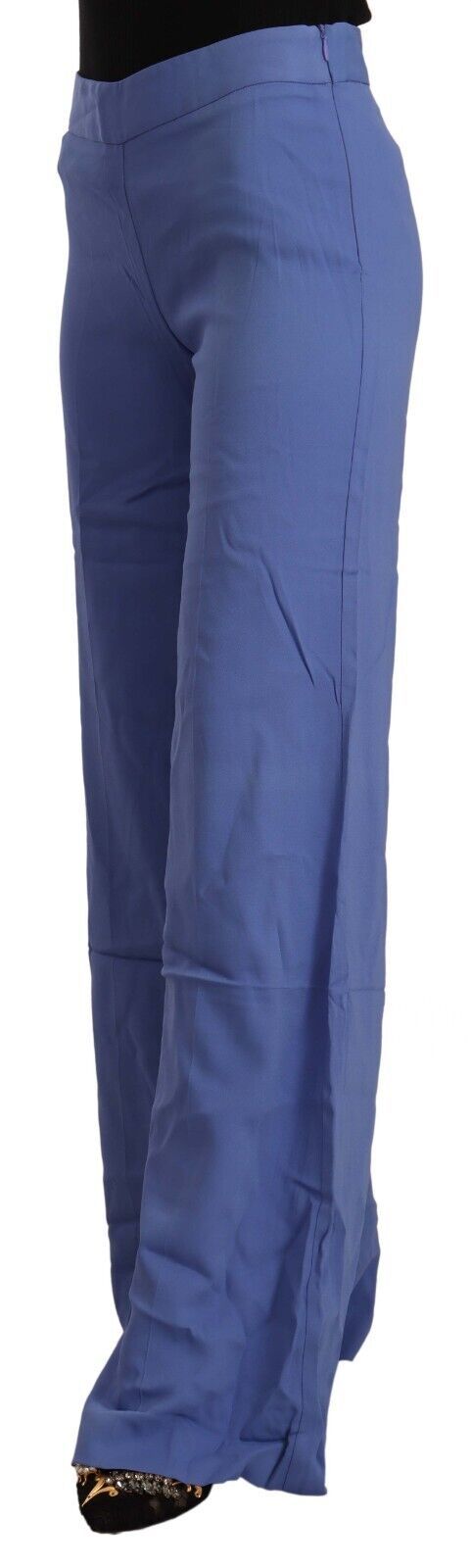 Chic Wide-Leg High Waist Blue Trousers - SEHABRANDS