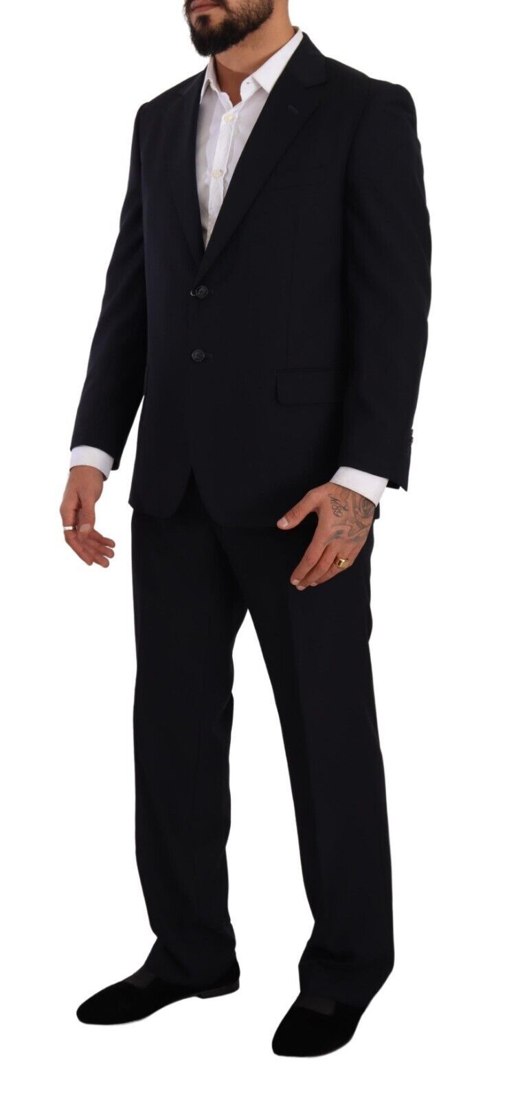 Exquisite Blue Two-Piece Suit with Deconstructed Blazer - SEHABRANDS