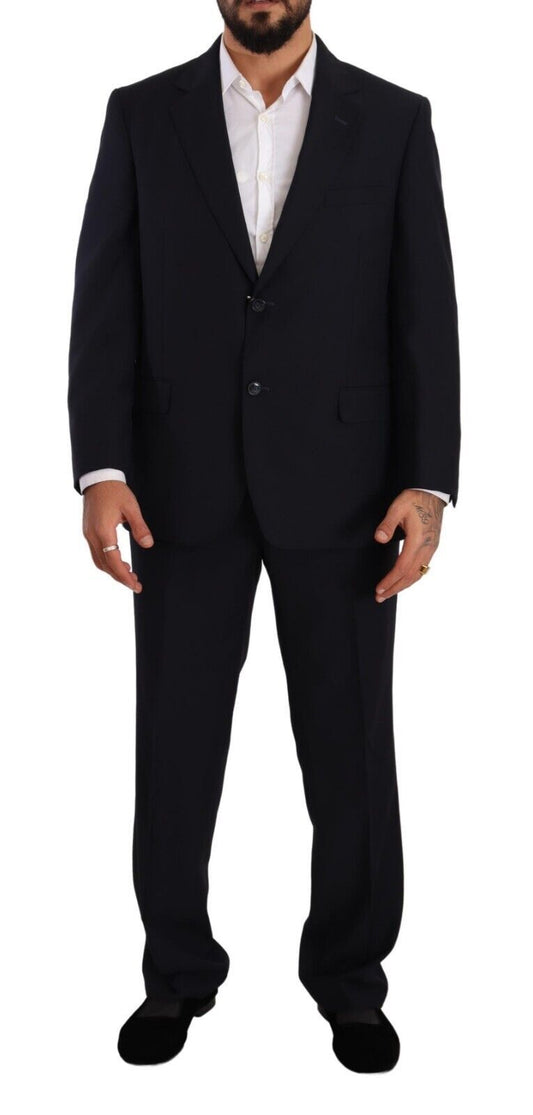 Elegant Blue Two-Piece Deconstructed Suit - SEHABRANDS