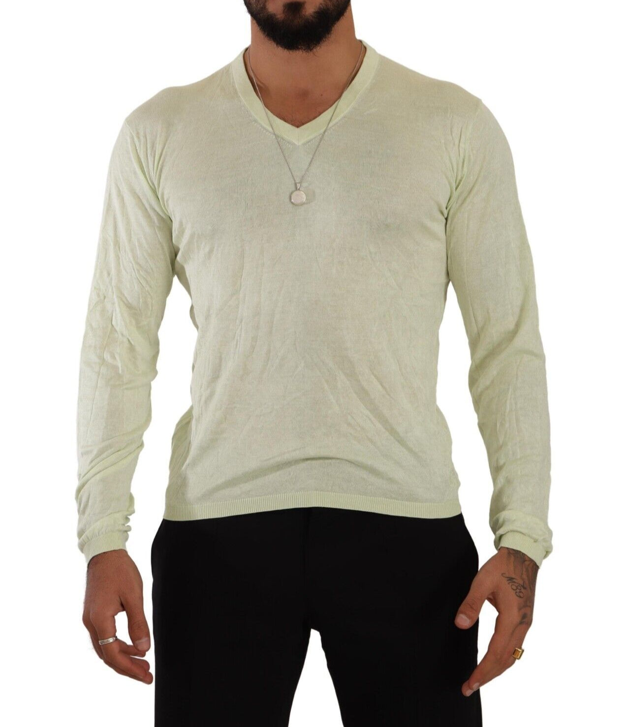 Elegant Silk V-Neck Pullover Sweater - SEHABRANDS