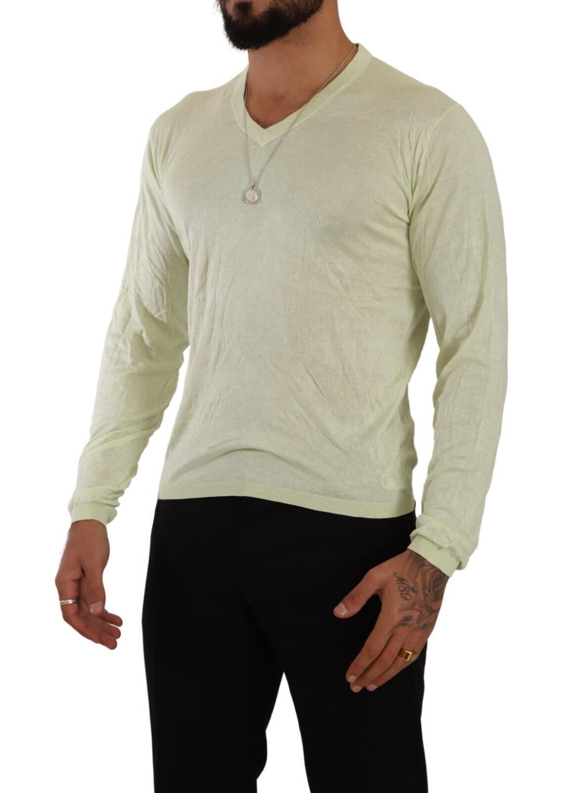 Elegant Silk V-Neck Pullover Sweater - SEHABRANDS