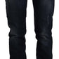 Chic Mid-Waist Skinny Jeans in Dark Blue Wash - SEHABRANDS