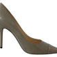 Elegant Pebble Green Pointed Toe Pumps - SEHABRANDS