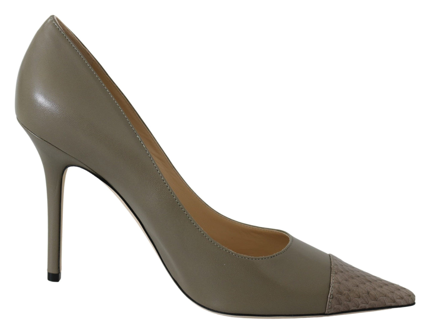 Elegant Pebble Green Pointed Toe Pumps - SEHABRANDS