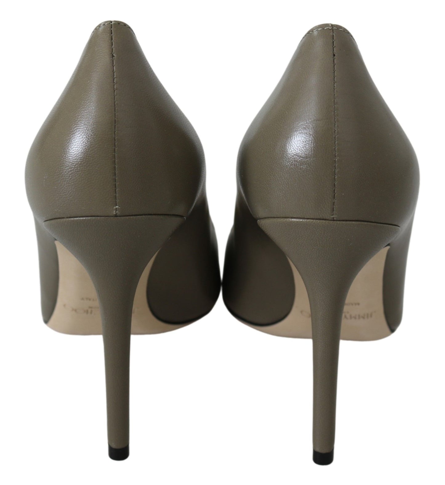 Elegant Pebble Green Pointed Toe Pumps - SEHABRANDS