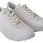 Jimmy Choo Elegant White Leather Sneakers